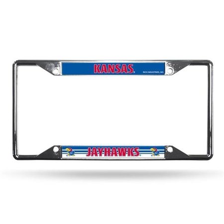 BOOKAZINE Kansas Jayhawks License Plate Frame Chrome EZ View 9474648616